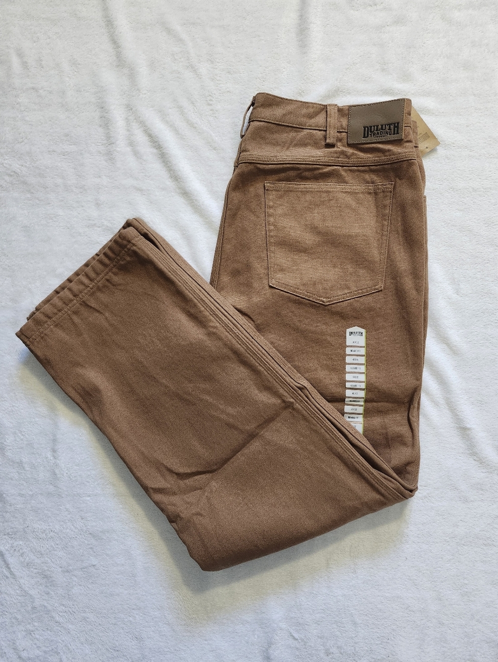 DULUTH TRADING Fire Hose Brown Canvas Flannel Lined Pants Relaxed Fit 40x32 NWT